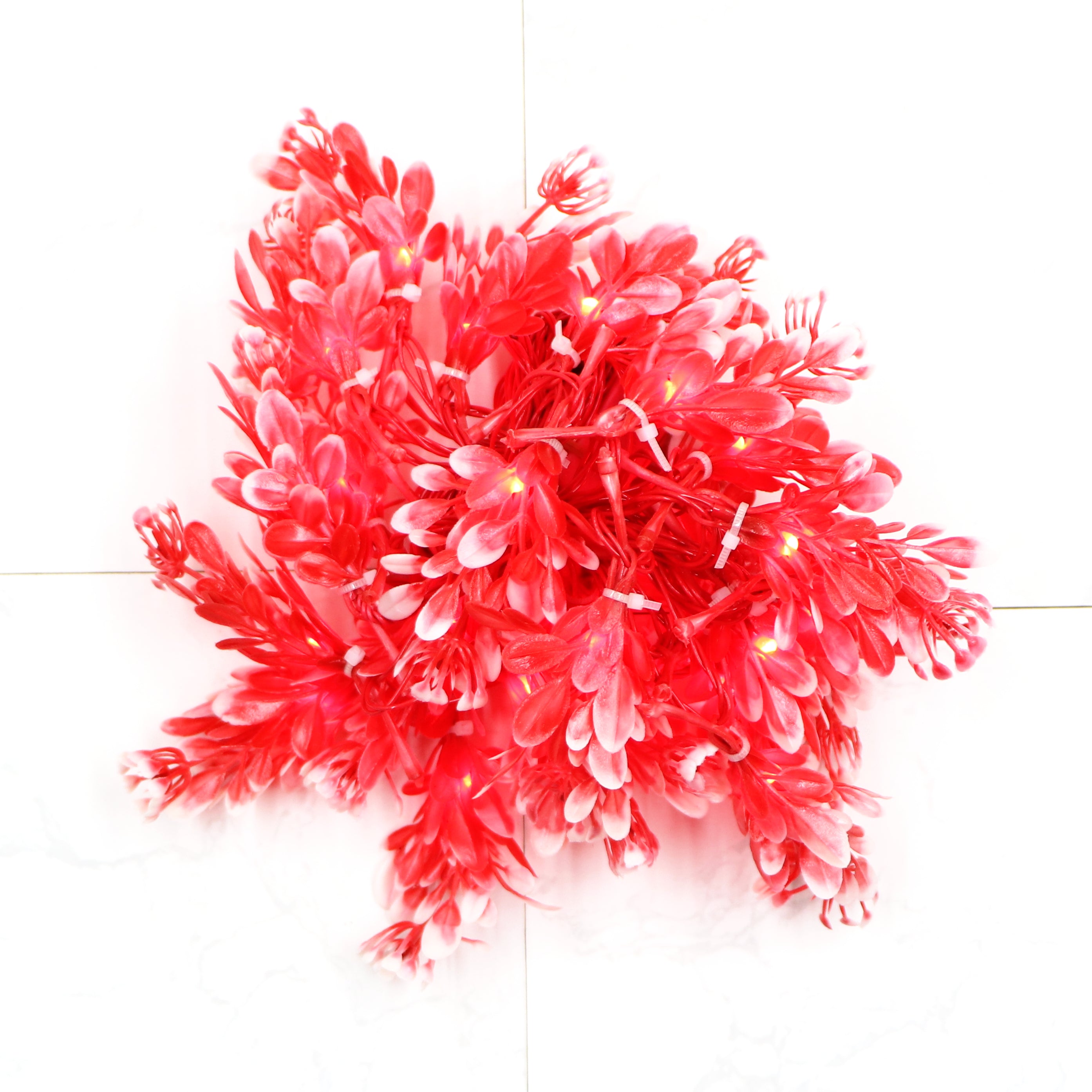 Red Leaves with White Tip 24 LED String Fairy Lights
