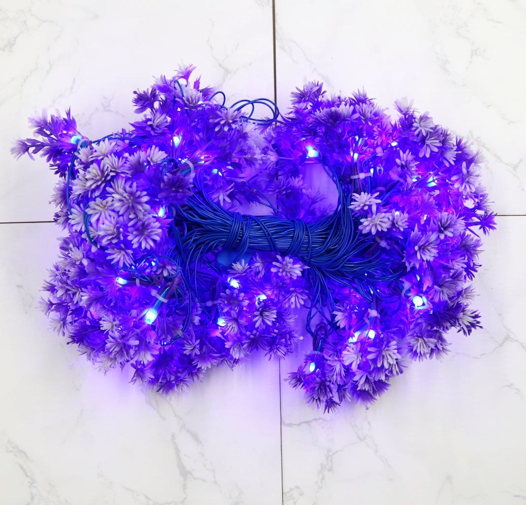 Small Purple Flower With White Tip 60 LED String Fairy Lights