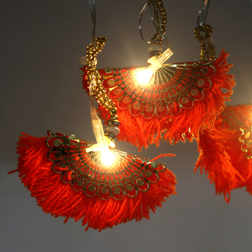 Orange Thread Fan Pankha 14 LED String Fairy Lights