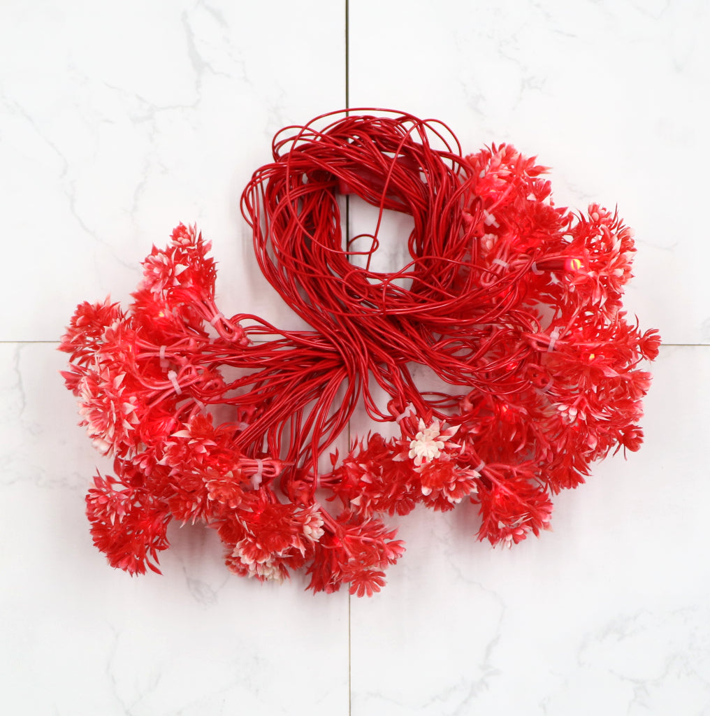 Red Flower with White Tip 24 LED String Fairy Lights