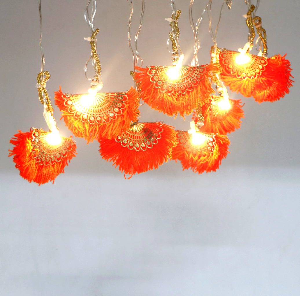 Orange Thread Fan Pankha 14 LED String Fairy Lights