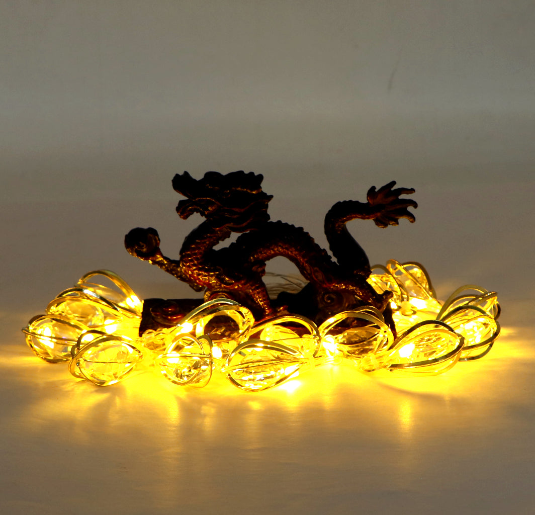 Diamond-in-Baloon 14 LED Golden String Lights
