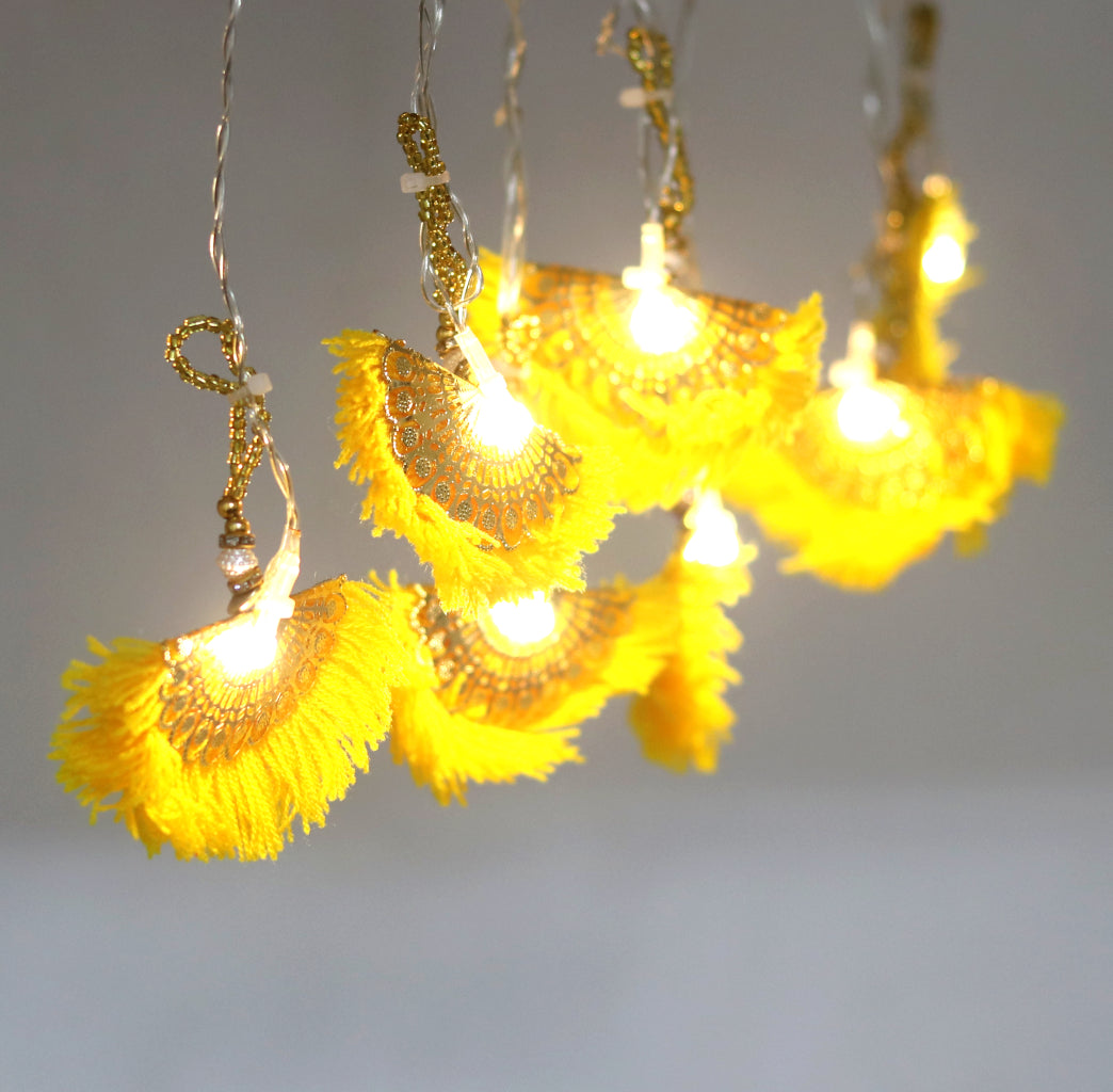 Yellow Thread Fan Pankha 14 LED String Fairy Lights