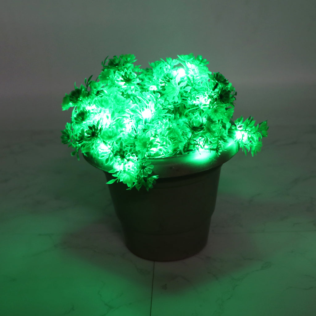 Green Leaves + Flowers 24 LED String Fairy Lights