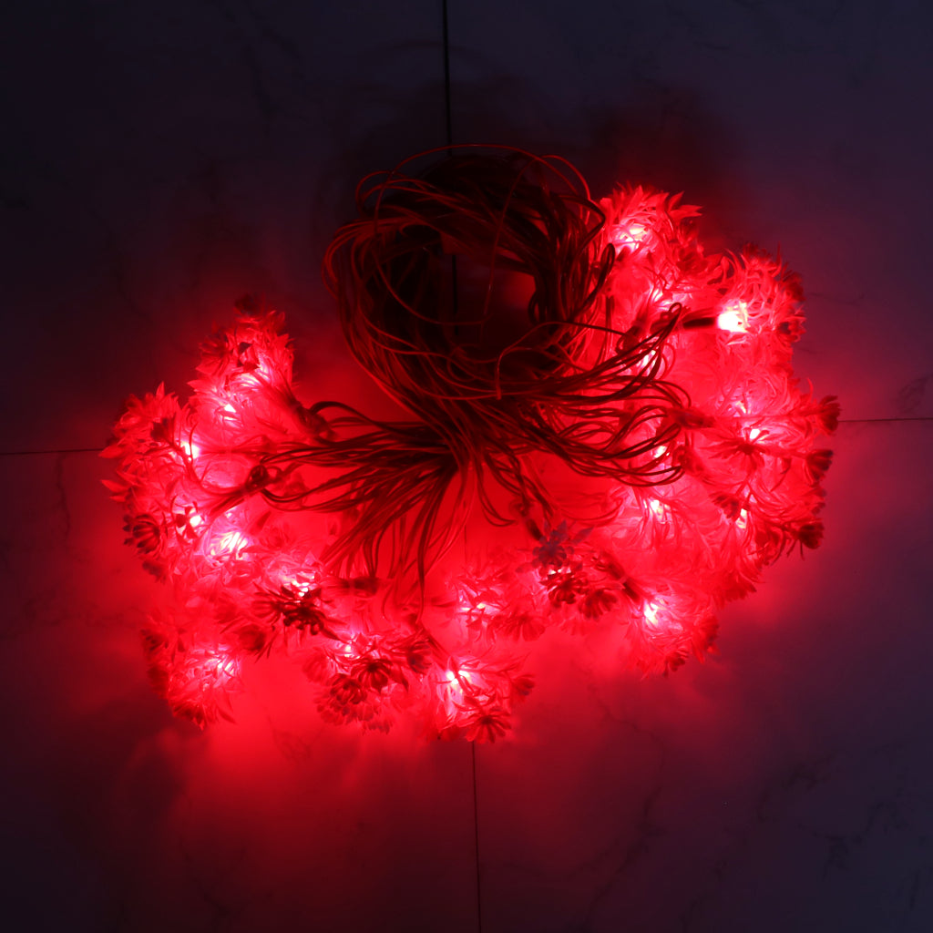 Red Flower with White Tip 24 LED String Fairy Lights