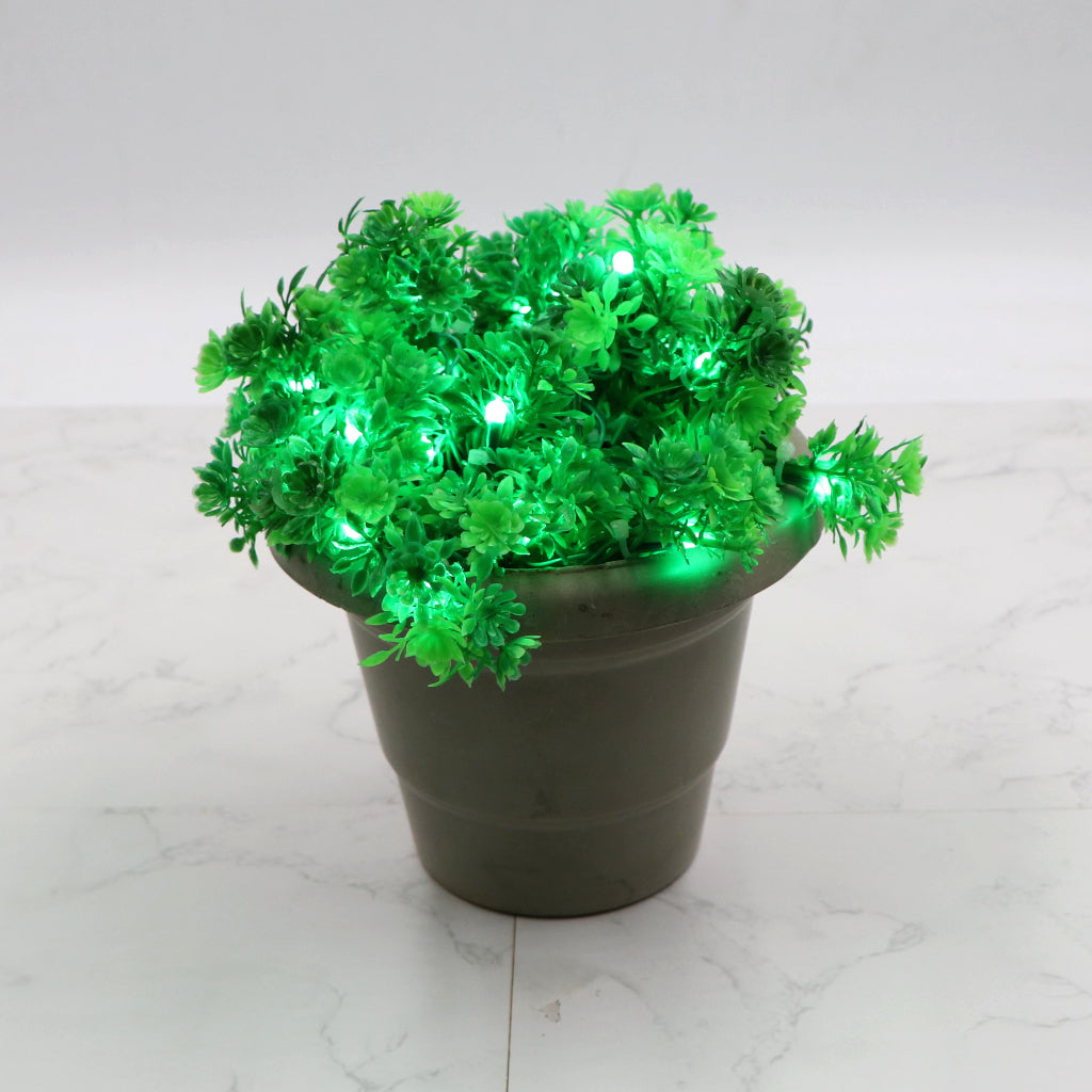 Green Leaves + Flowers 24 LED String Fairy Lights