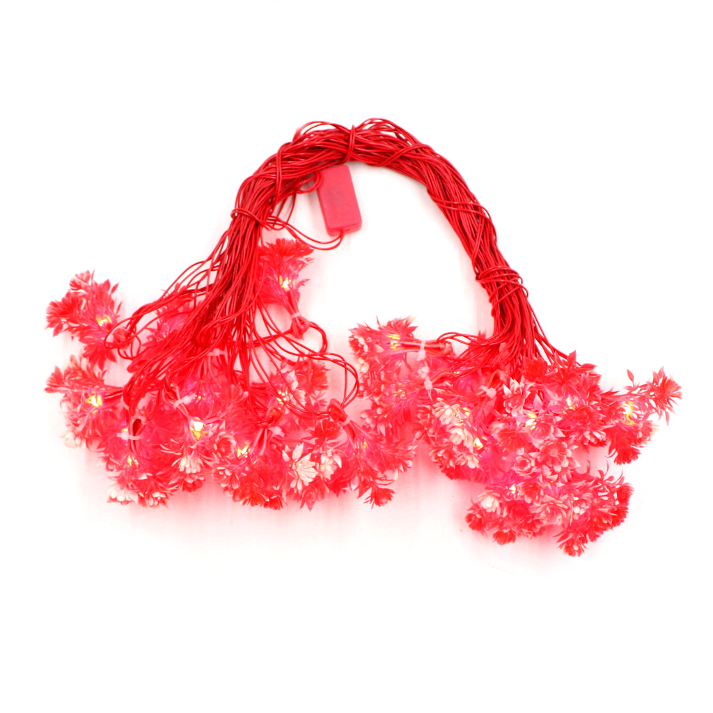 Red Flower with White Tip 24 LED String Fairy Lights