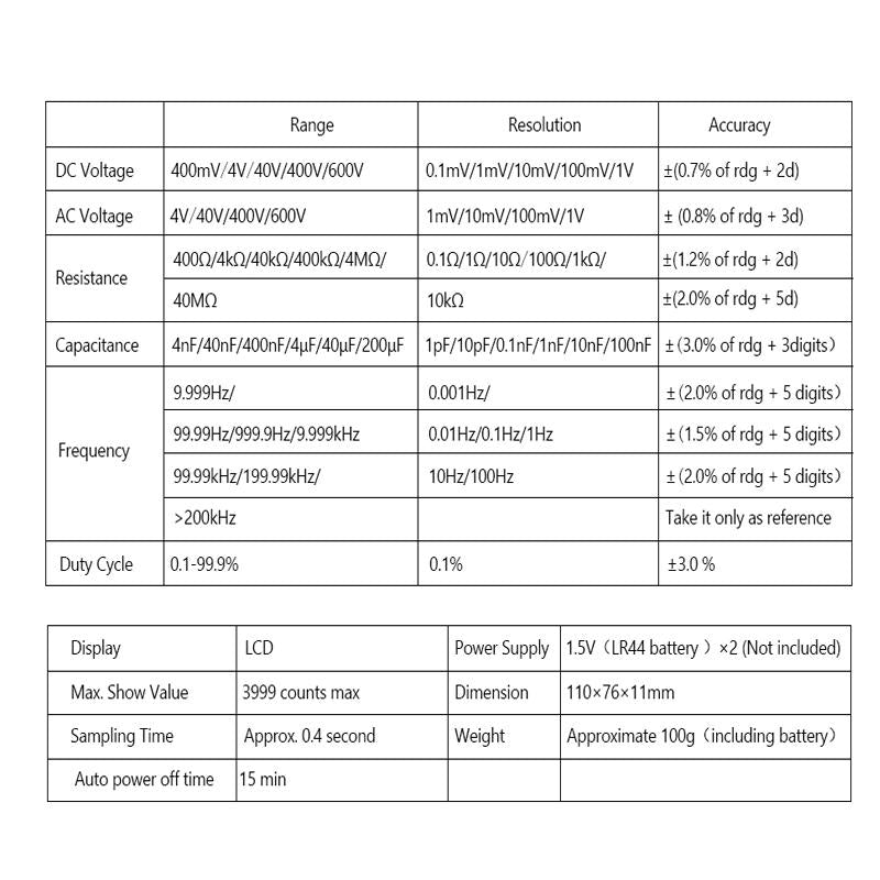 MASTECH MS8216 - Pocket Digital Multimeter