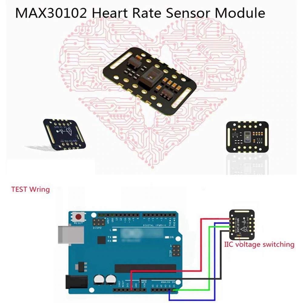 MAX30102 Heart Rate and Pulse Oximeter Sensor Module (Black)
