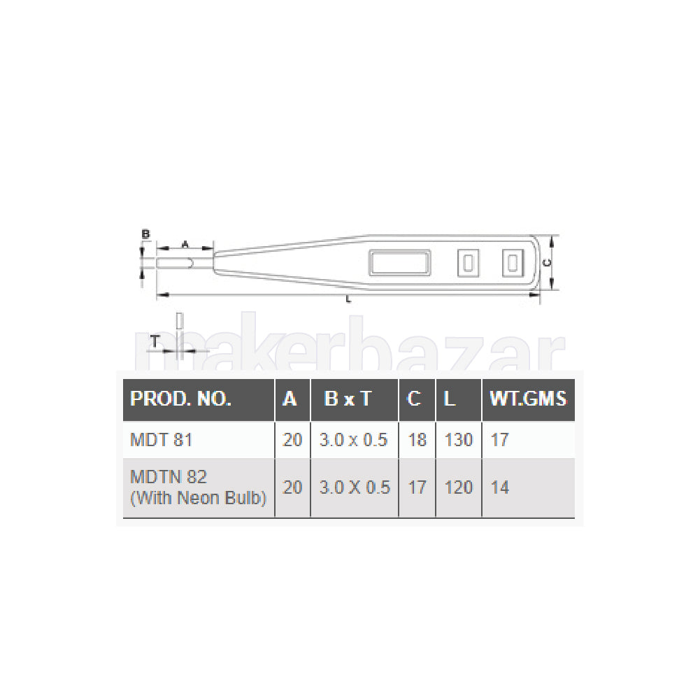 Taparia: MDT81 Multipurpose Digital Line Tester With LCD Display 130mm/5.1inch