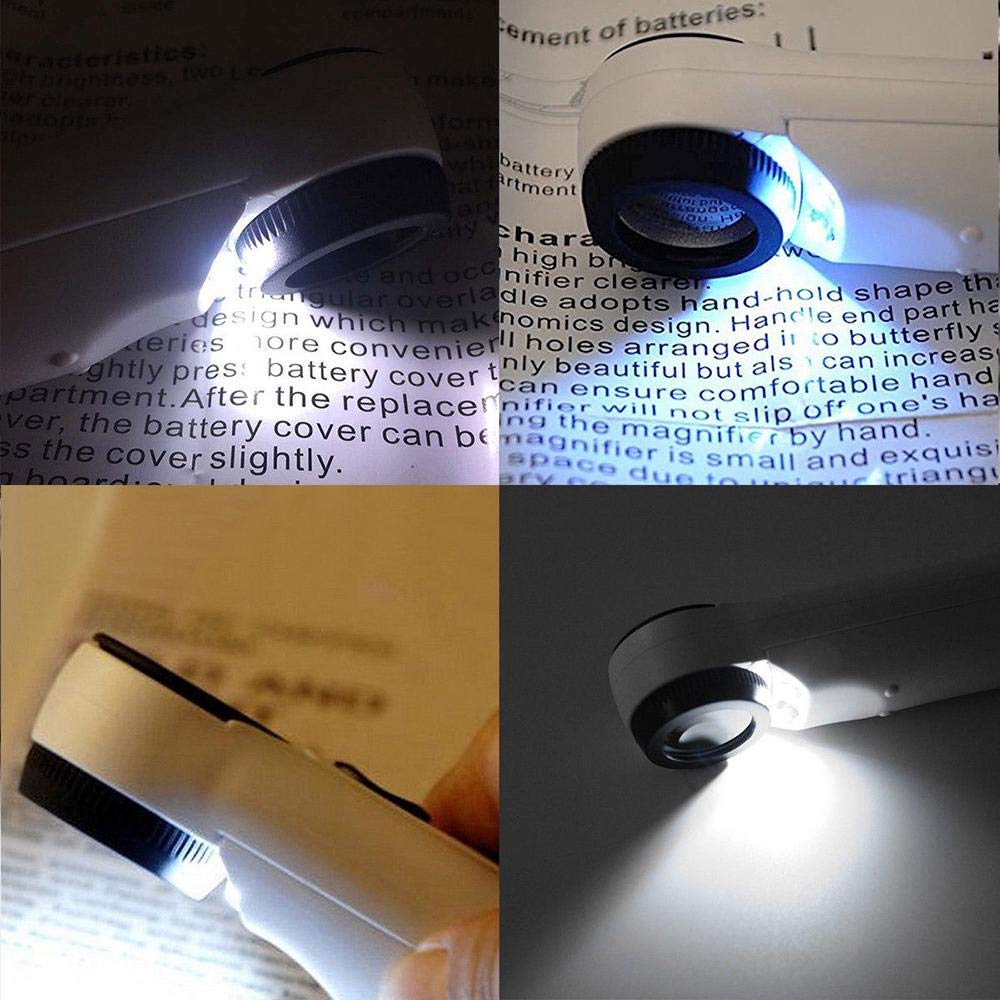 High Power 40x 2040 Lighted Magnifying Glass Hand Held Magnifier for Close Inspection of PCB.