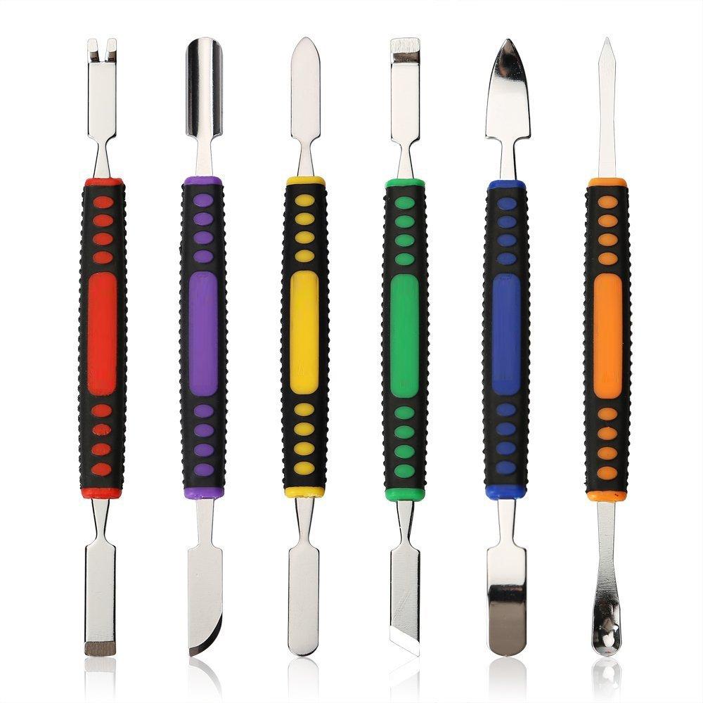 6pcs dual end metal spudger set for gadgets, tablets, mobiles & laptops