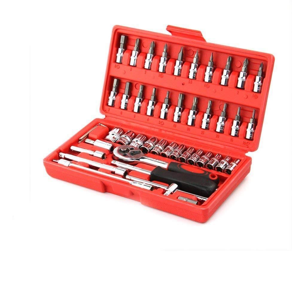 46pcs Socket Combination Set 1/4 Inch DIY Repair Tool Kit