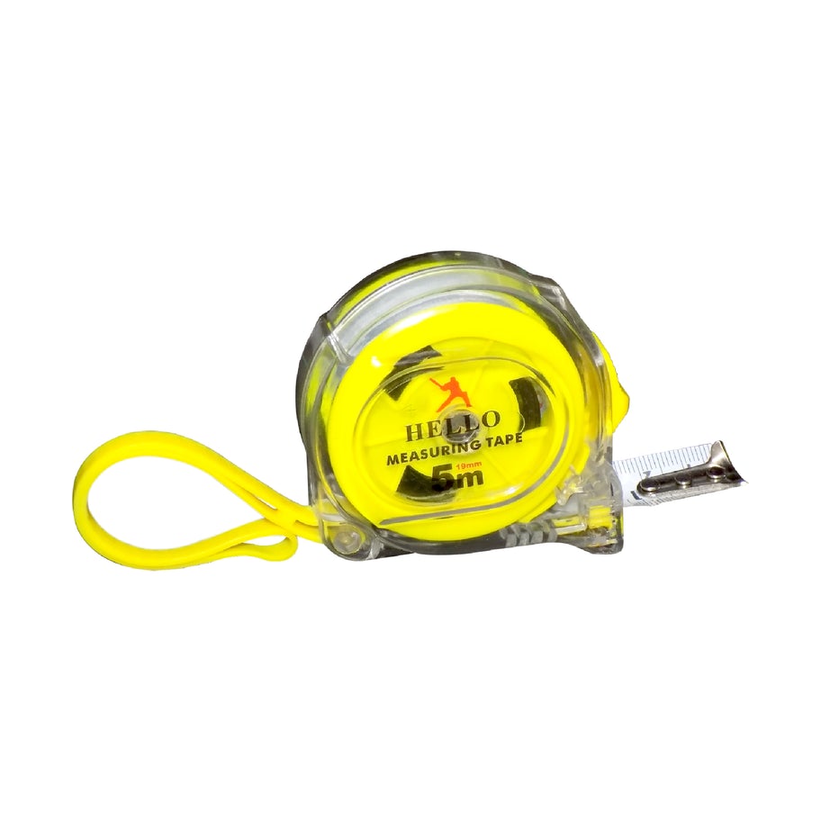 Generic: 5mtr Transparent Measuring Tape with Press Release Locking System