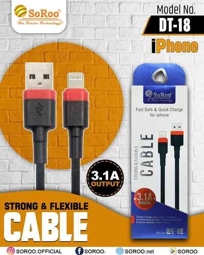 SoRoo: DT-18 3.1A Micro USB Data Cable