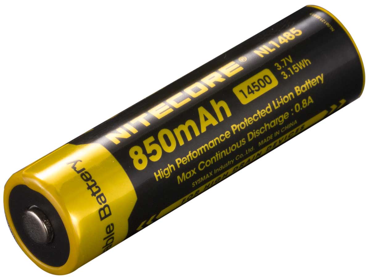 Nitecore: NL1485 14500 850mAh 3.7V Rechargeable Lithium-Ion Battery