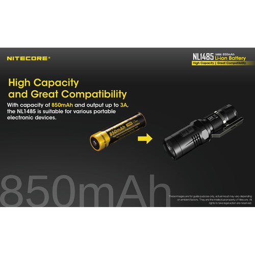 Nitecore: NL1485 14500 850mAh 3.7V Rechargeable Lithium-Ion Battery