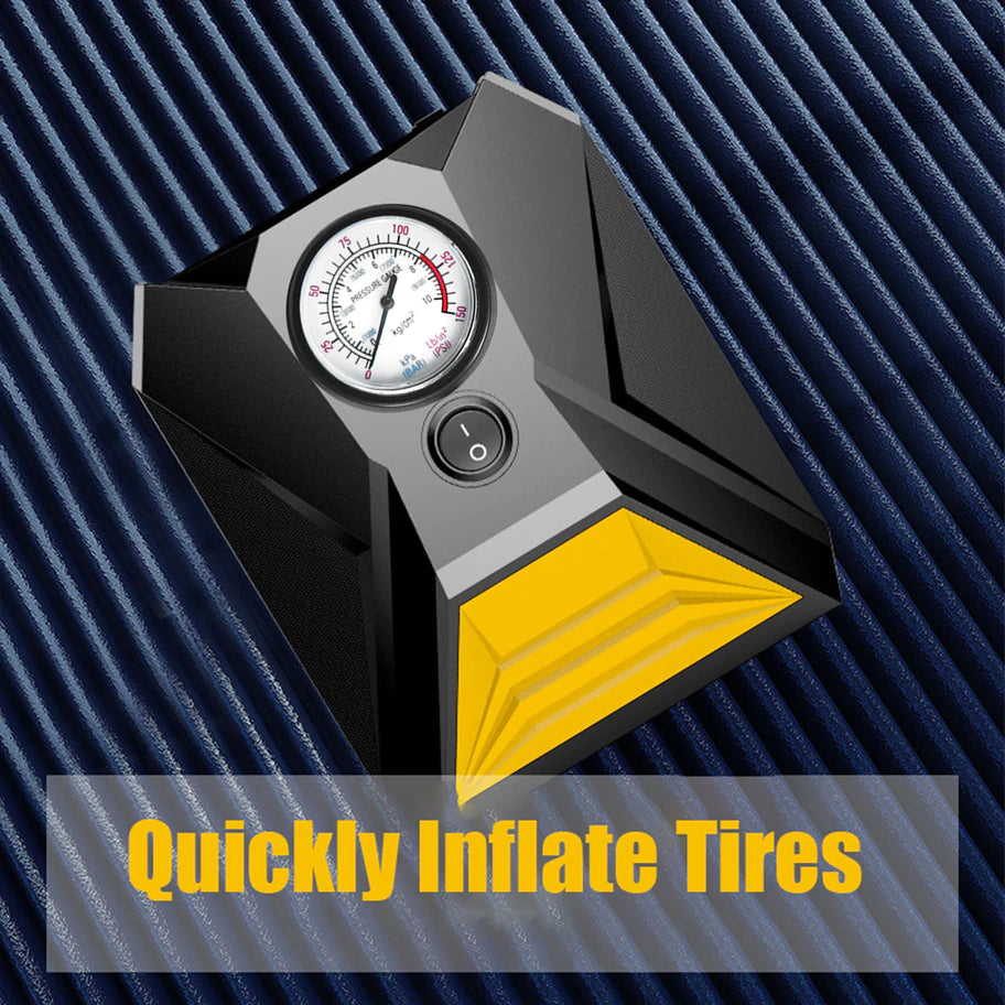 Rapid Mini Portable Electric Cars Tyre Inflator Air Compressor Analog Meter (Ordinary Edition)