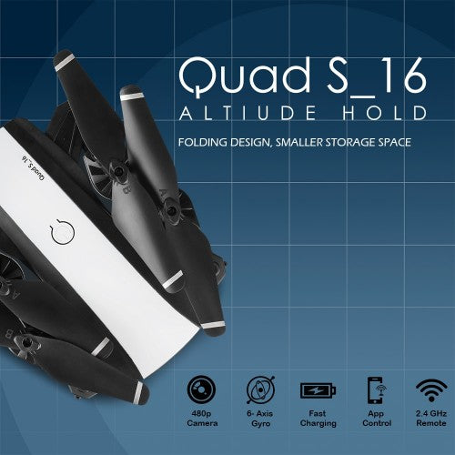 Quad: S_16 Drone Camera S16 Wifi Fpv Mavic 4k HD Camera With Remote Control