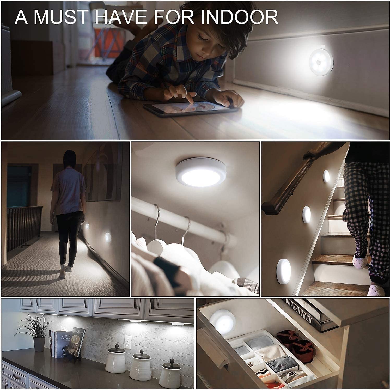 Self Adhesive Rechargeable Wireless Motion Sensor Light
