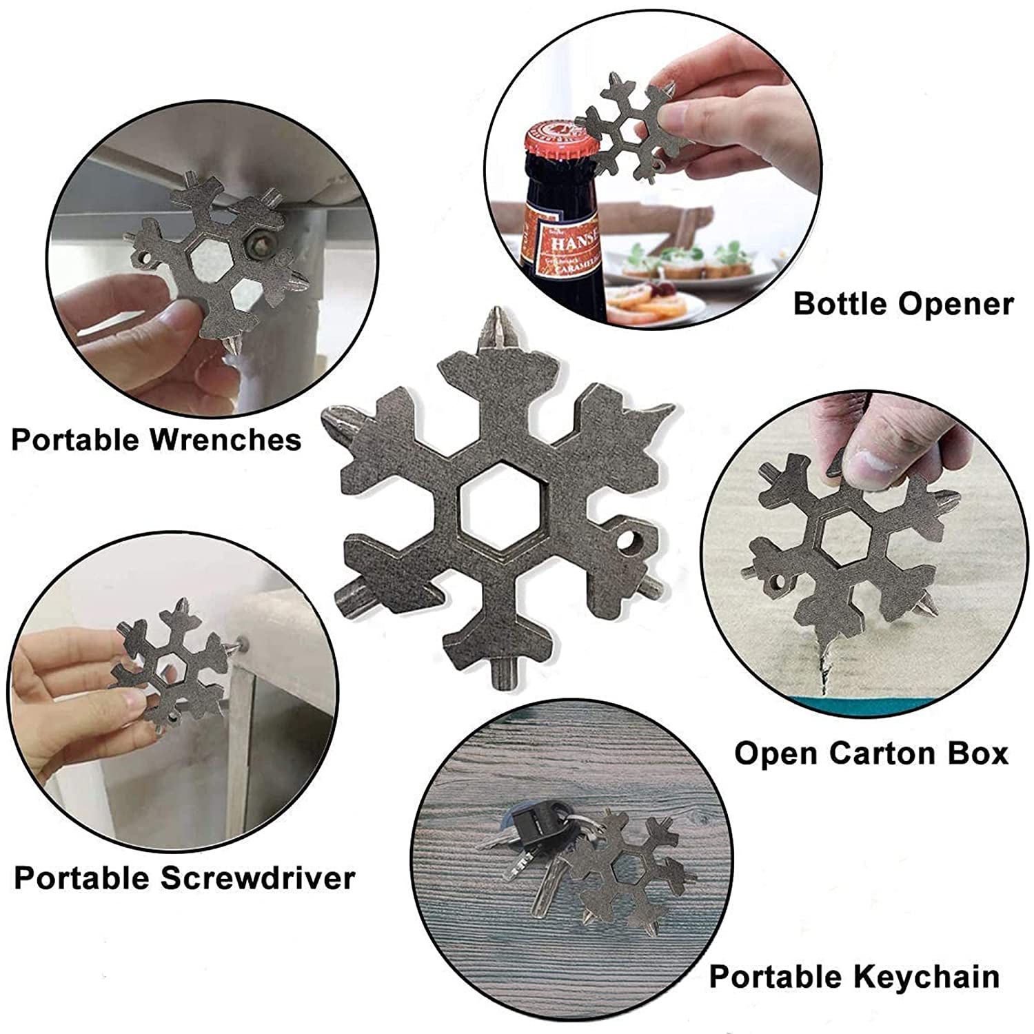 Makerbazar 18 in 1 Snowflake Portable Spanner Multi-Tool Hex Wrench
