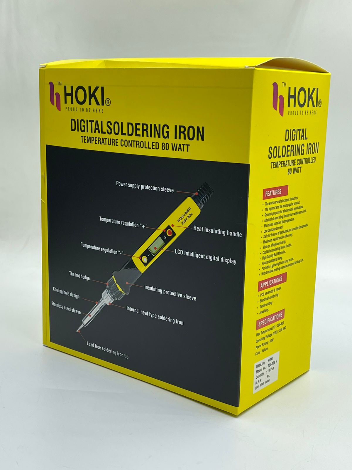 Hoki: 909 80W Digital Adjustable Temperature Soldering Iron with LCD Display