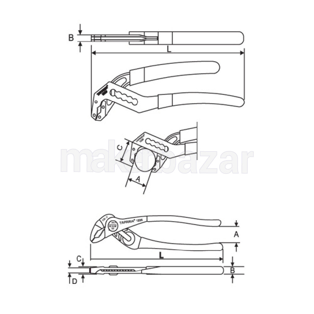 Taparia: 1223 Water Pump Pliers 200mm/8inch