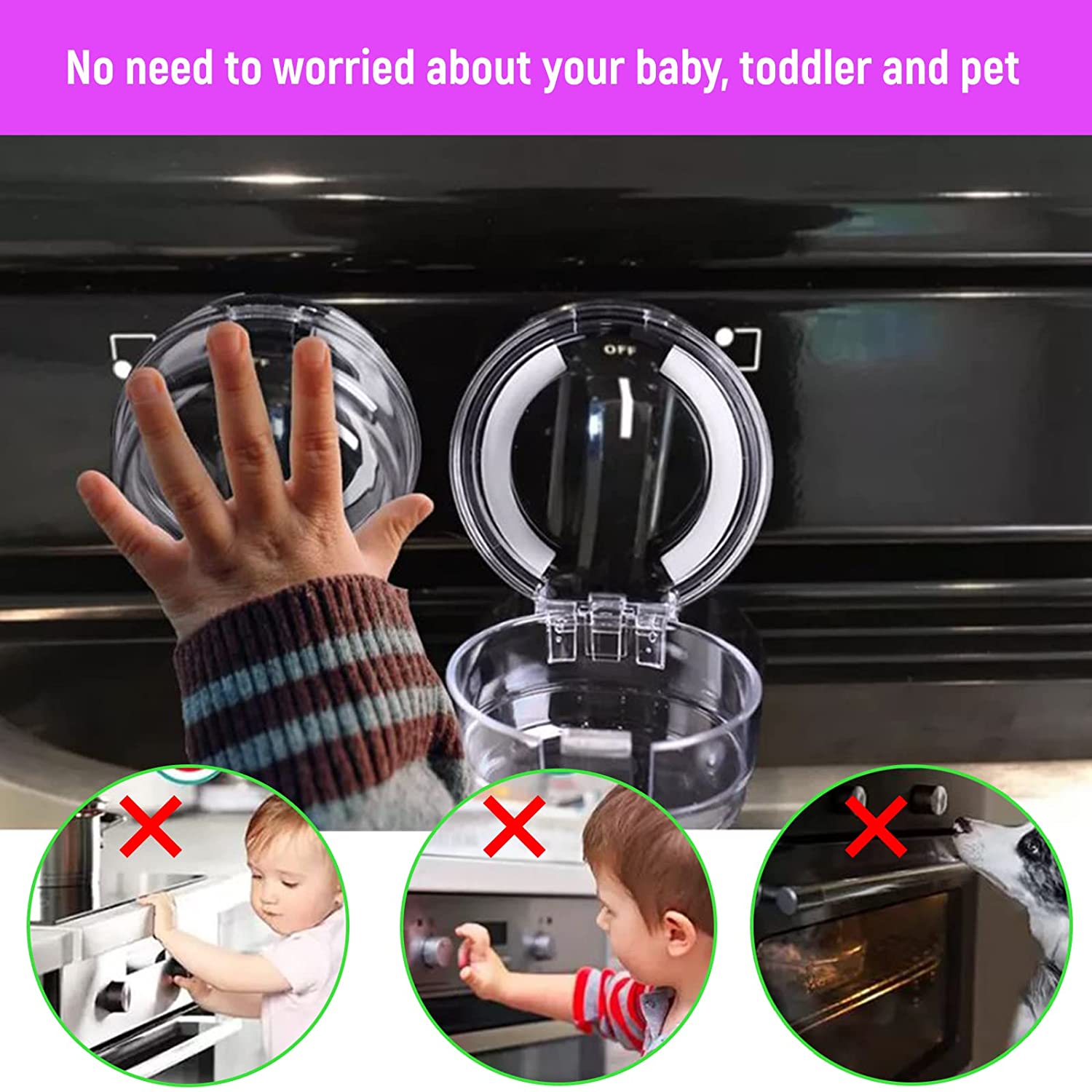 Transparent Gas Stove Knob Cover for Child Safety