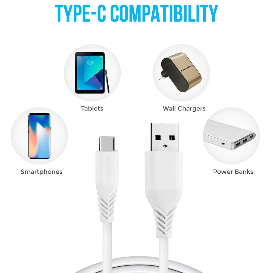 Generic: (Low Cost) Type-C USB Data Cable Black/White