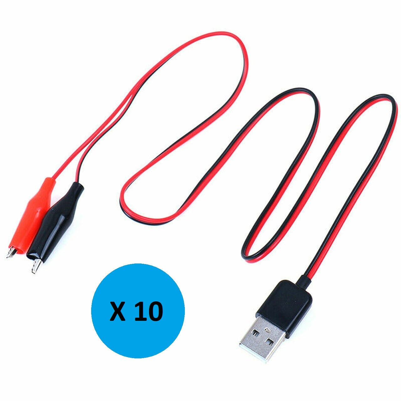 Alligator Test Clips Clamp to USB Male Connector - 60cm