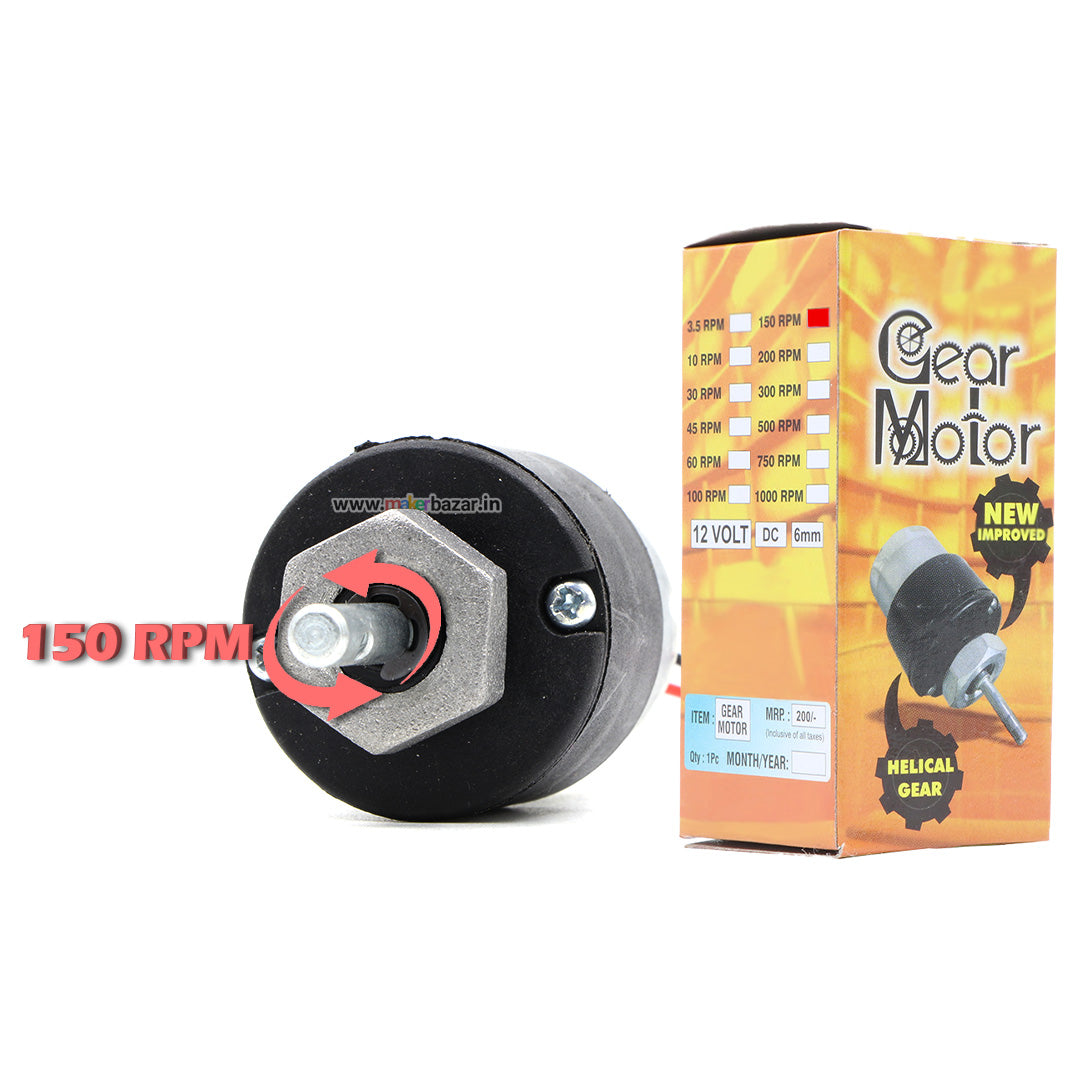 Premium Black: 12V Centre Shaft DC Helical Geared Motor