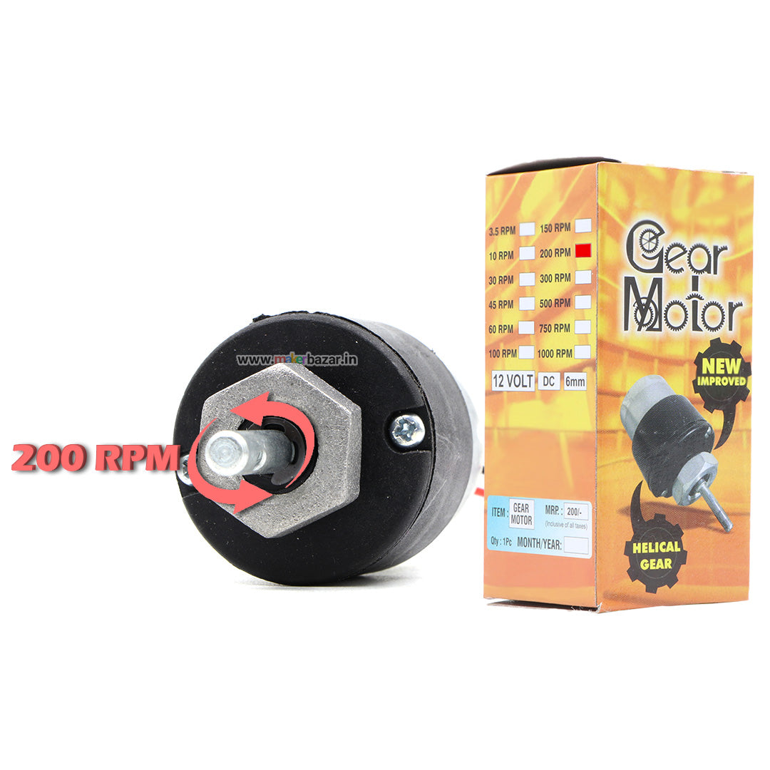 Premium Black: 12V Centre Shaft DC Helical Geared Motor