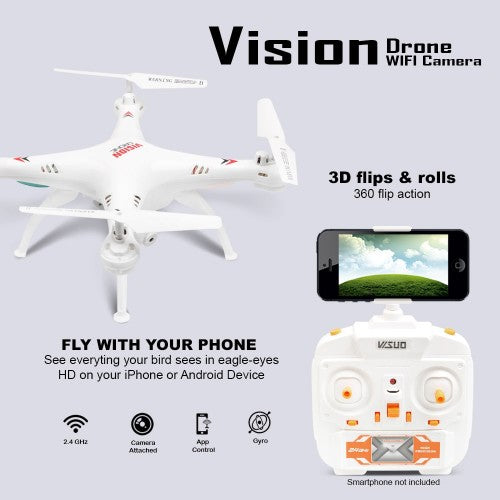 Vision Drone With Wifi Camera & Rc App Control