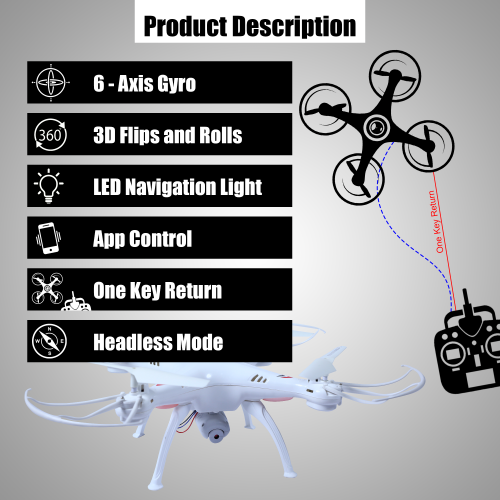 Vision Drone With Wifi Camera & Rc App Control