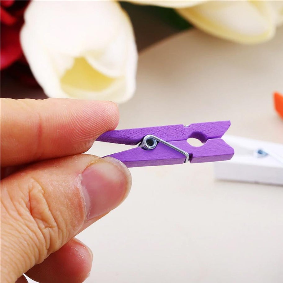 Wooden Clips for Photo Hanging & Home Decoration Pin Clips (Pack Of 50)