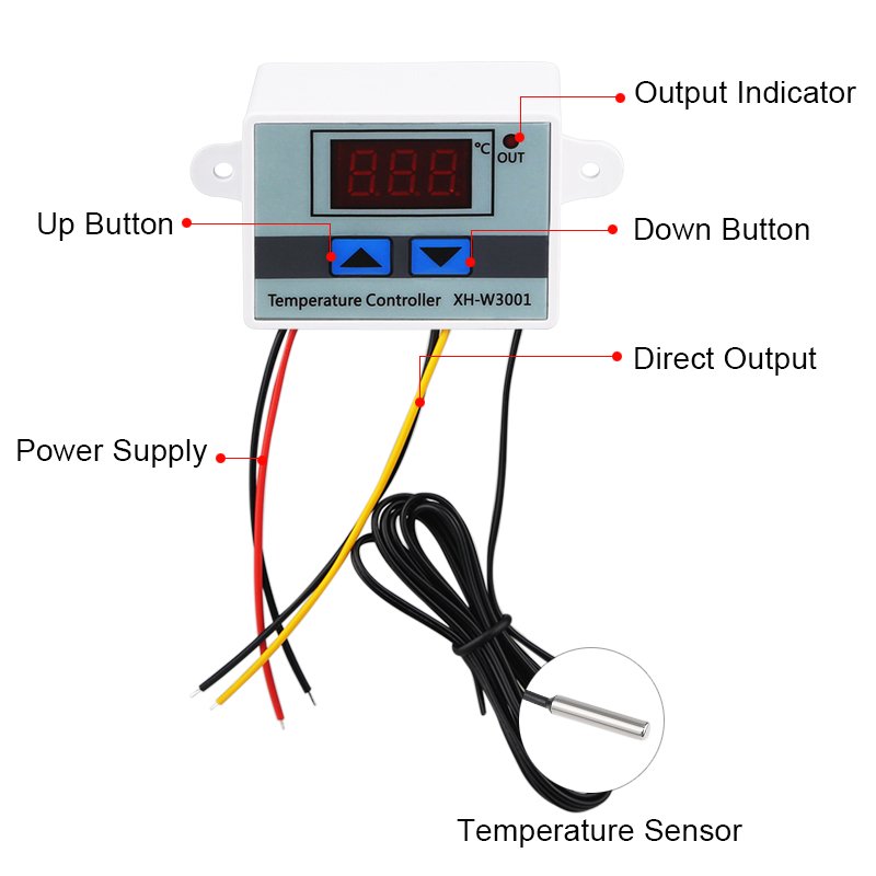 XH-W3001 DC 24V 240W Digital Microcomputer Thermostat Switch