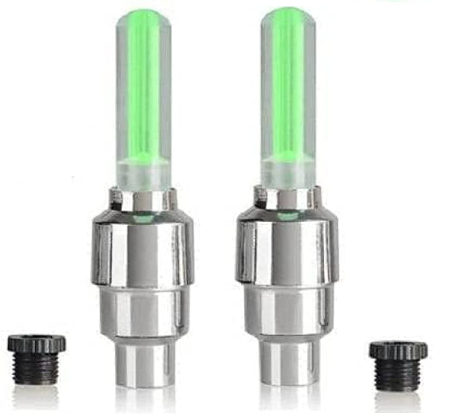 LED Flash Light Lamp For Bicycle Wheel Valve Sealing Caps (2pcs)