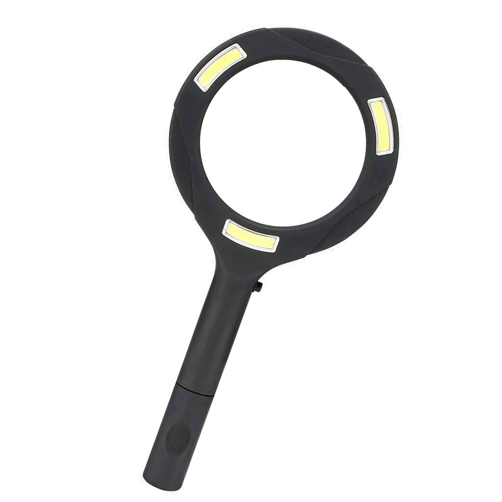 3X Power Lens and Rubberized Handle Magnifying Glass With Leds