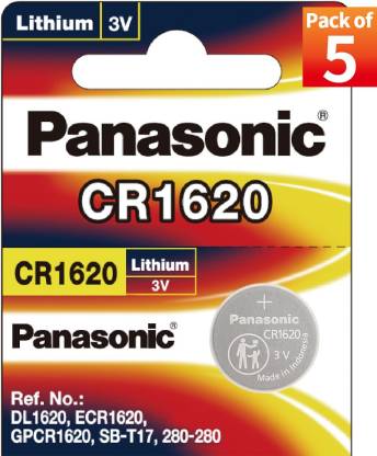 Panasonic: CR1620 3V Non rechargeable Round Lithium Coin Cells