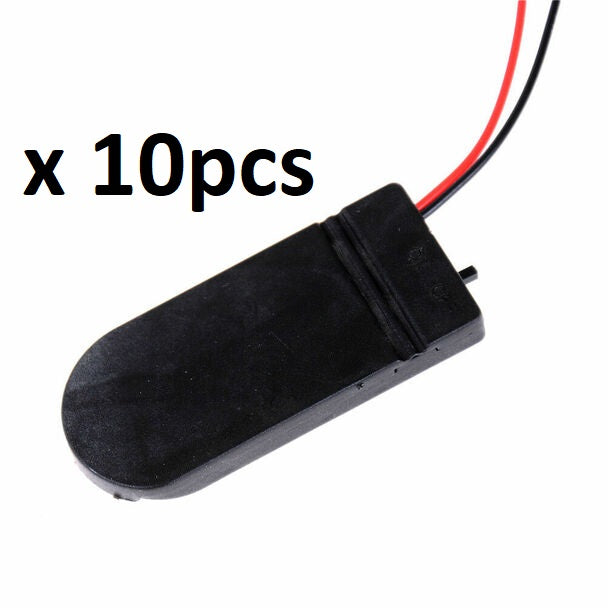 CR2032 CR2025 2XCoin Cell Battery Rectangular Holder with Toggle Switch & Wire