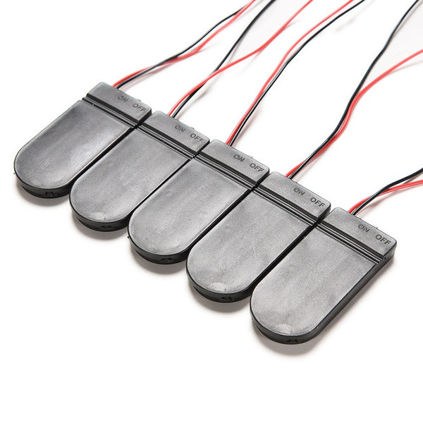 CR2032 CR2025 2XCoin Cell Battery Rectangular Holder with Toggle Switch & Wire