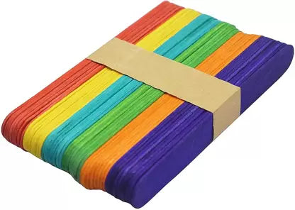Colourful Popsicle Big Sticks for Craft (Pack of 50)