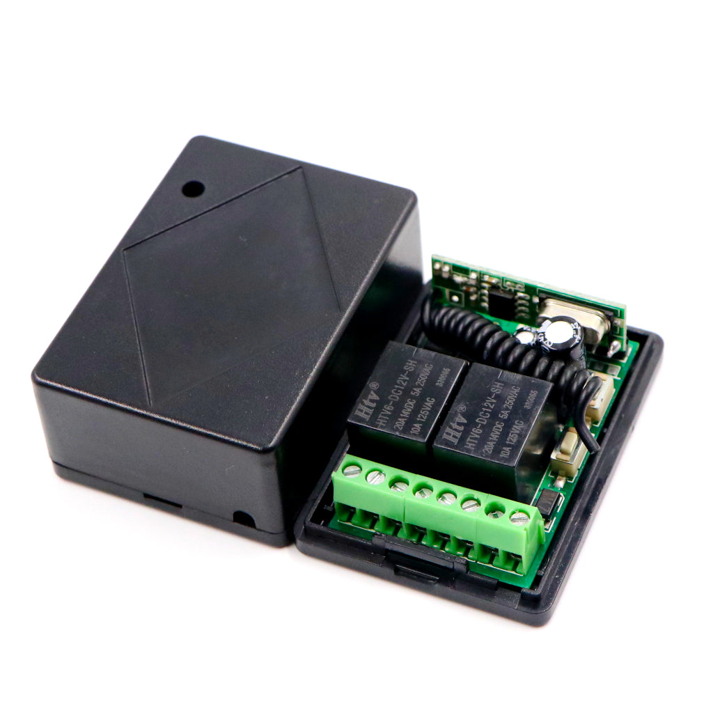 12VDC 315MHz 2-Channel RF Receiver Module Relay Switch with Casing