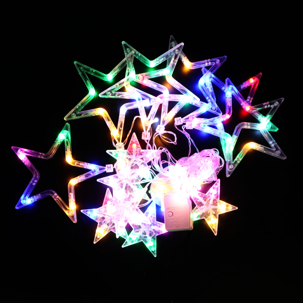 6+6 Multi-Color Star LED Curtain Lights