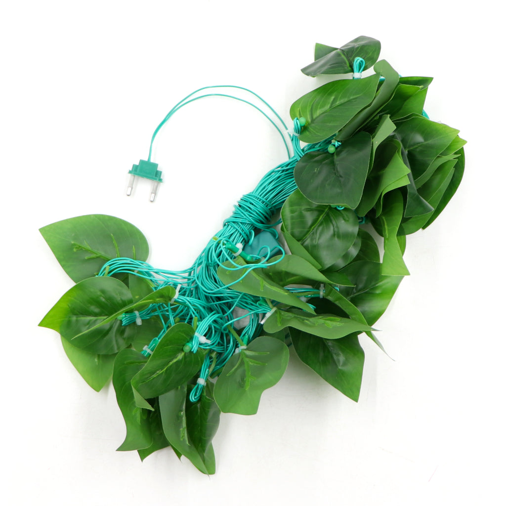 Big Dark Green Leaf 38 LED String Fairy Lights