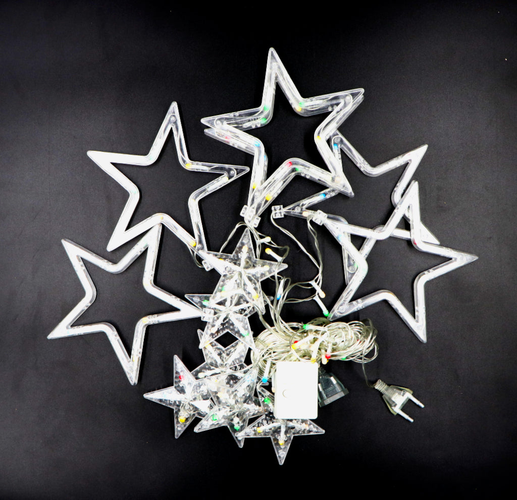6+6 Multi-Color Star LED Curtain Lights