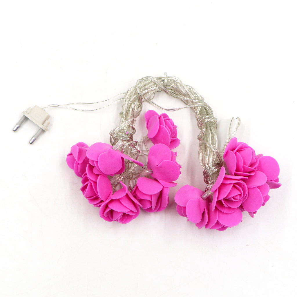 Small Dark Pink Rose 14 LED String Fairy Lights