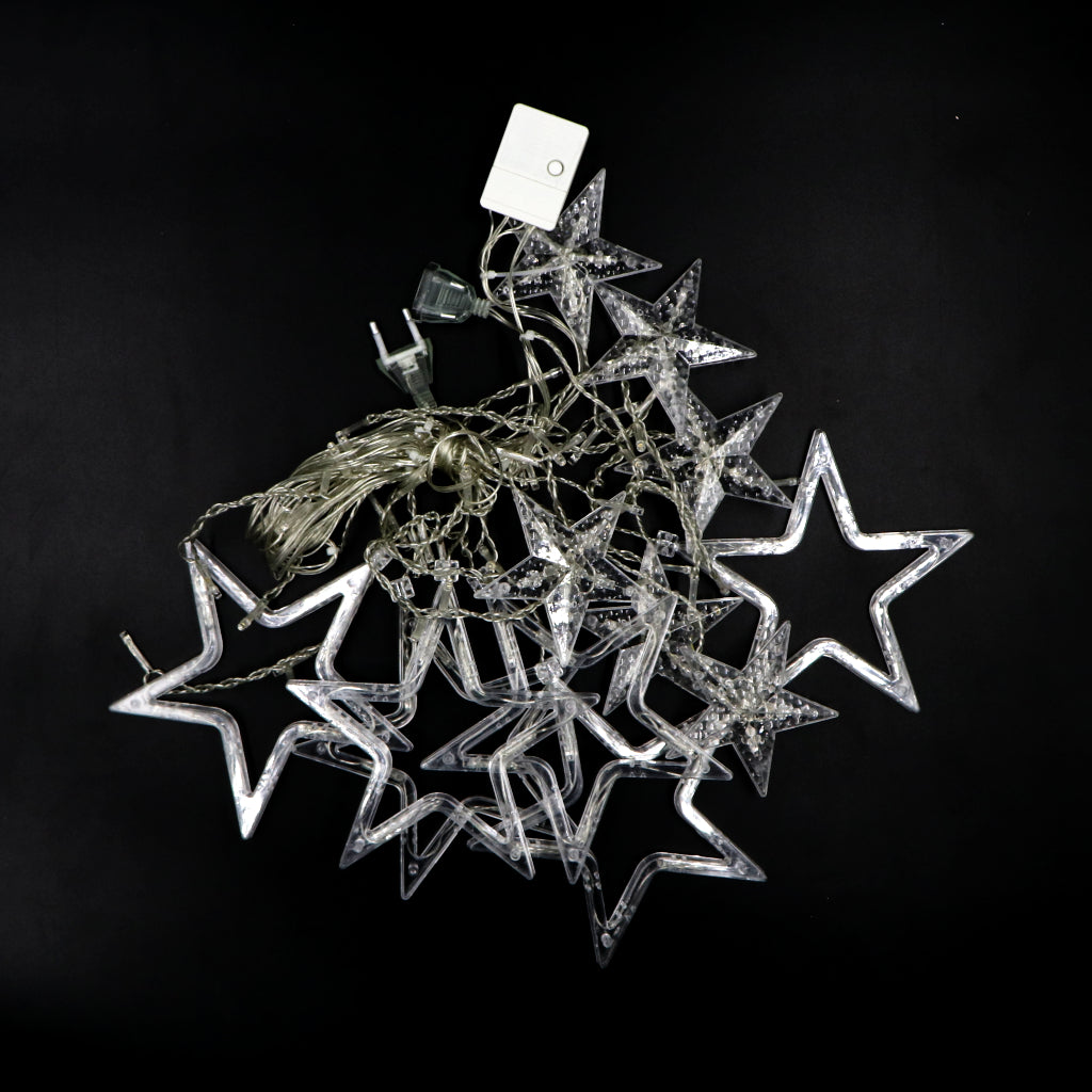 6+6 Warm White Star LED Curtain Lights