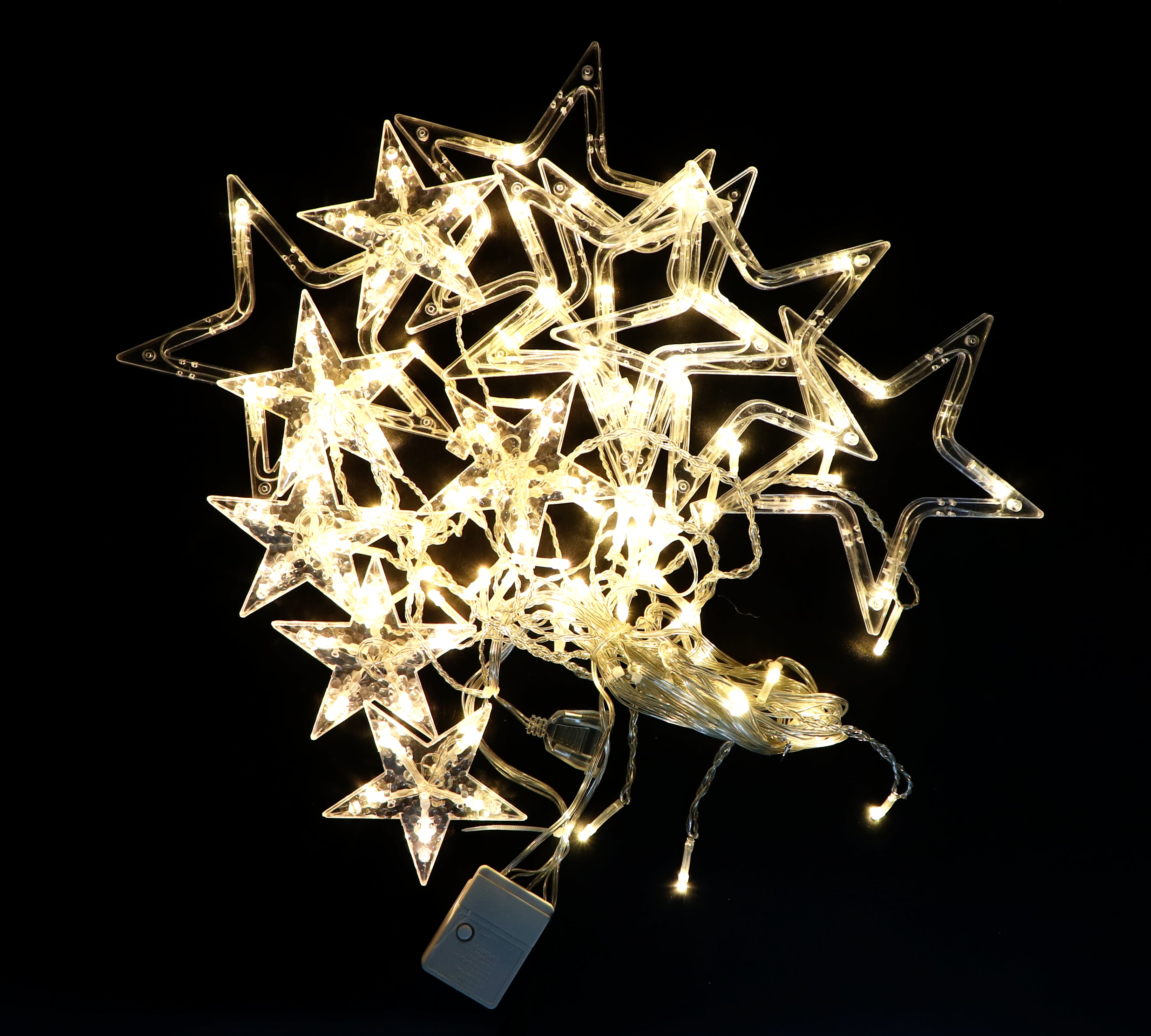 6+6 Warm White Star LED Curtain Lights
