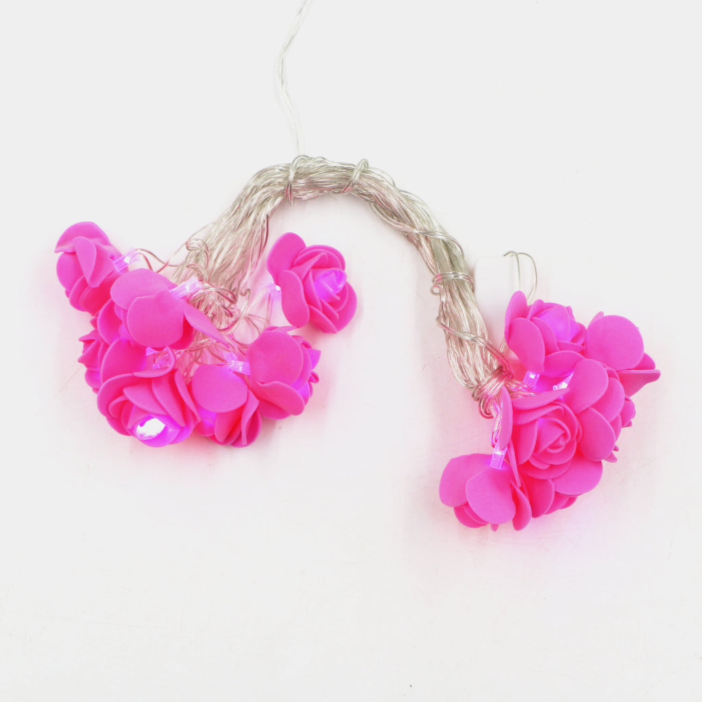 Small Dark Pink Rose 14 LED String Fairy Lights